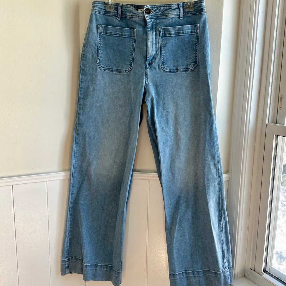 Bagatelle Collection Wide Leg High Rise Patch Pocket Jeans Women’s Size 31